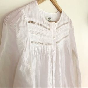 Madewell white embroidered cotton top